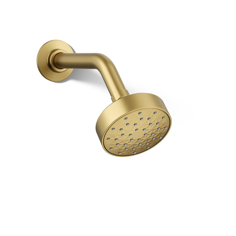 Awaken G90 Single-Function Full/Standard Fixed Shower Head, Vibrant Brushed Moderne Brass, 2.5 GPM
