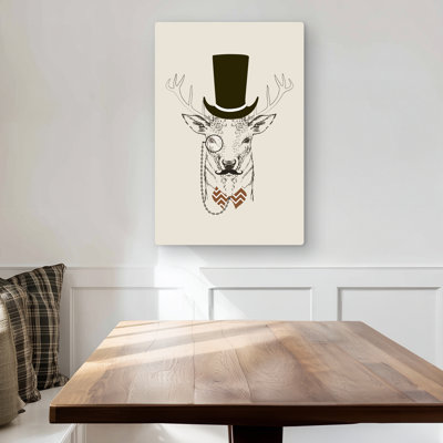 Aristocrat Roe Deer - Rustic Metal Print for Man Cave Decor