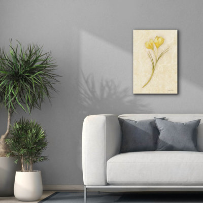 Red Barrel Studio® 'Yellow Crocus Stem' by Cheri Blum Canvas Wall Art, 26" x 34"