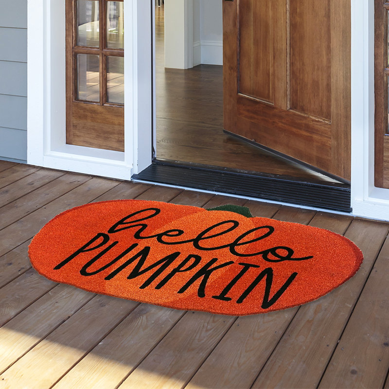 Paillasson Hello, Orange foncé, L 24 po x L 36 po