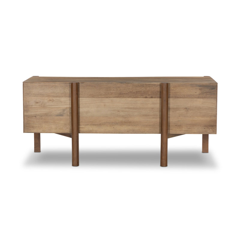 Reza Solid Wood Executive Desk, Smoked Honey