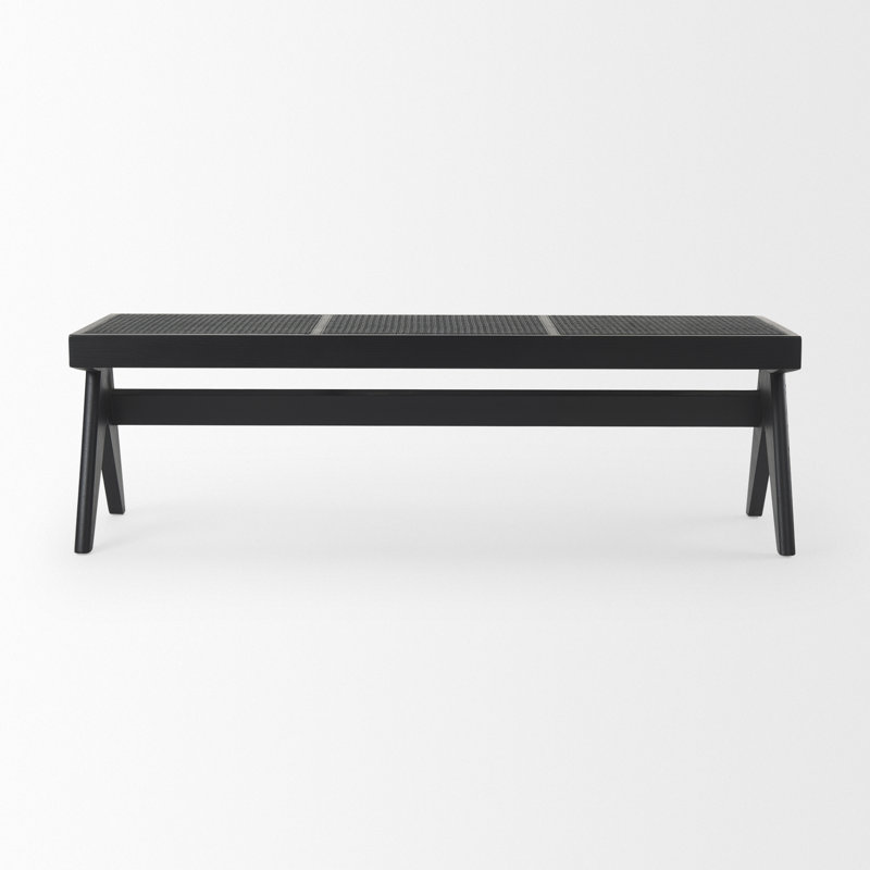 Gaye Solid Wood Bench, Black