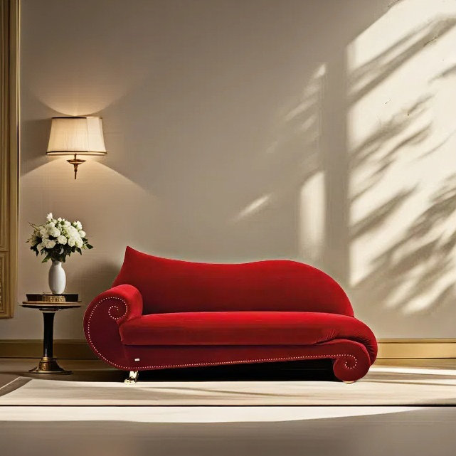 Chaise longue élégante paresseuse rétro, Orienté à gauche (vu de face)