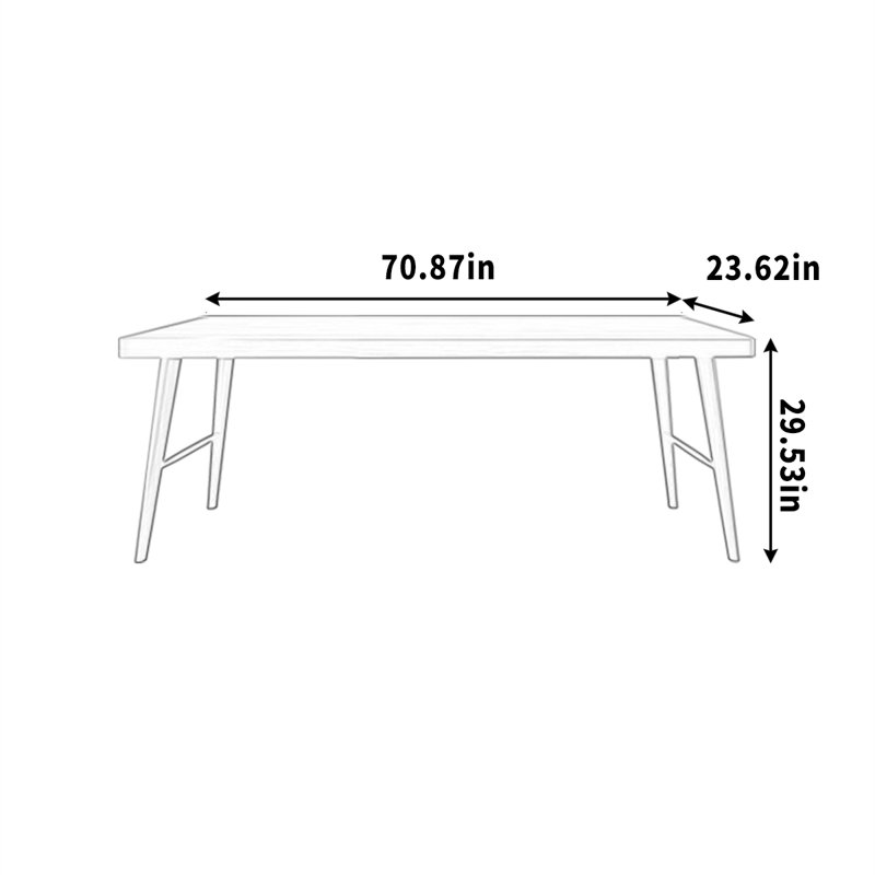 Pieds en pin massif massif, H 29,53 po x l 70,87 po x P 23,62 po