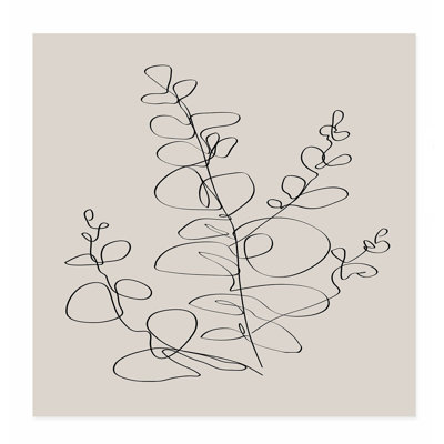 «Botanical Line Art Eucalyptus Beige II», reproduction d'art moderne sans cadre