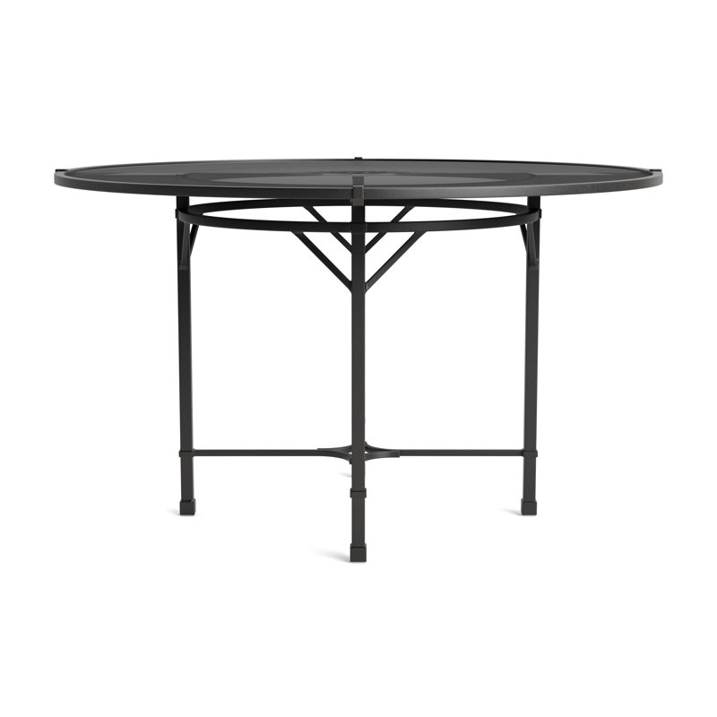 Venetian Outdoor Round Dining Table, Textured Pewter