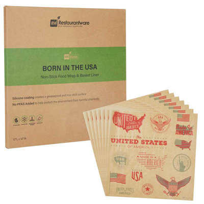 Restaurantware-RW Base 12 Inch Deli Papers, 2000 Born In The USA Sandwich Wrapping Papers - No Added PFAS, Greaseproof, Kraft Paper Food Basket Liners, Microwavable, For Restaurants Or Cafes