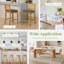 Tabouret de comptoir rembourré en rotin avec structure en bois massif (ensemble de 4)-958693424-958693423