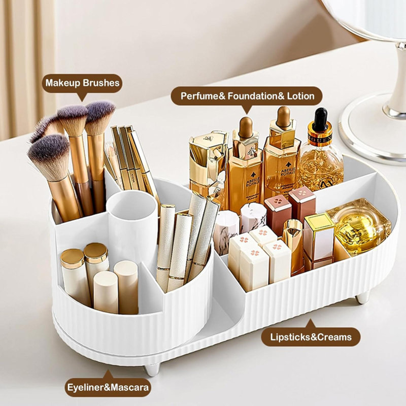 Quatravious Plastic Makeup Organizer, White