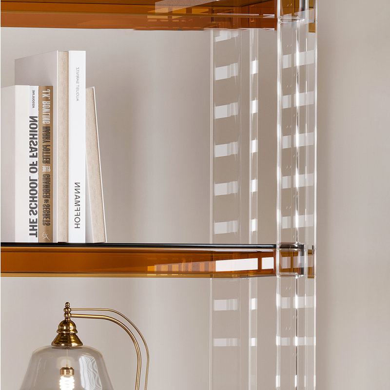 Acrylic multi-layer transparent bookcase, Tan