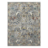 Nuit Arabe Wool Geometric Area Rug in Silver