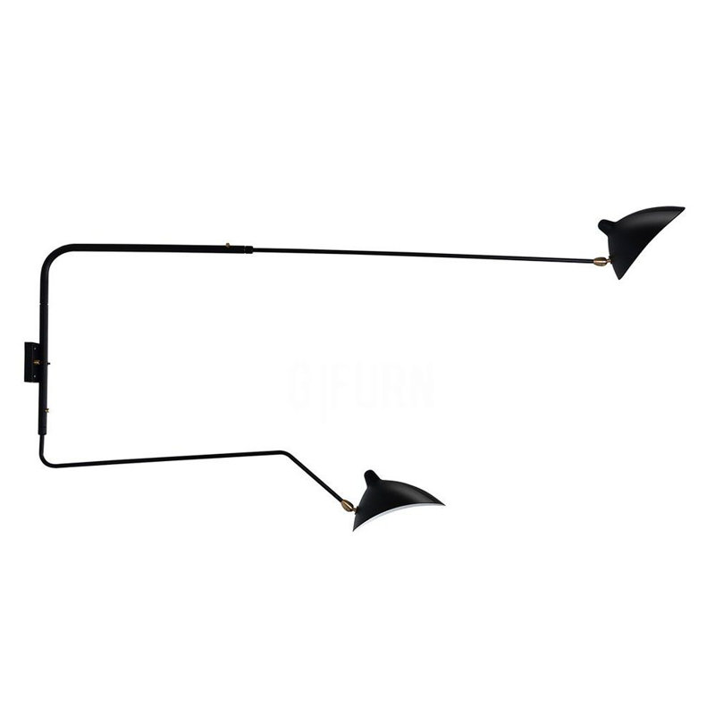 Adelone Two Arms Rotating Swing Arm Sconce Wall Sconce Lamp, 13x20x62