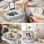 Adjustable Lap Beanbag Tablet  Stand, with Snack Bowl,361° Rotating Cli