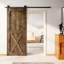 Porte de grange à panneaux en bois peint avec ensemble de quincaillerie d'installation-73160430-124389997