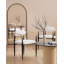 Modern Boucle Dining Chair for Kitchen, Gold Armchair -130143057