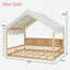 Lit en bois avec auvent, 3 étagères de rangement et lumière DEL-1652989211