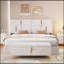 2-Pieces Queen Size Bedroom Set with Upholstered Platform Bed, Hydraulic Storage, and Storage Ottoman,-1560050924
