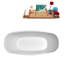 1501.1mm x 718.8mm Freestanding Soaking Acrylic Bathtub-93236298