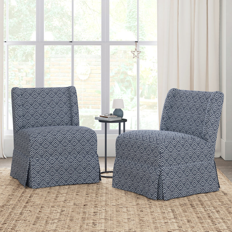 Averykate 28'' Wide Slipcovered Parsons Chair, Gray