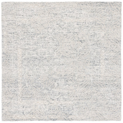 Pezanetti Abstract Handmade Tufted Wool Grey/Ivory Area Rug
