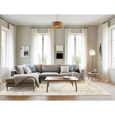 Tapis oriental crème / gris / brun