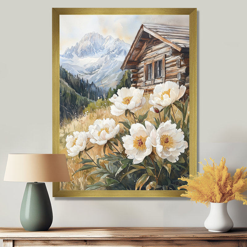 Gilliam - impressions sur toile florales, H 40 po x l 30 po, Reproduction encadrée d'une seule photo, Doré