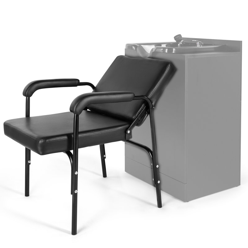 Inbox Zero Shampoo Chair For Salon Fauteuil inclinable Fauteuil de coiffeur, Noir