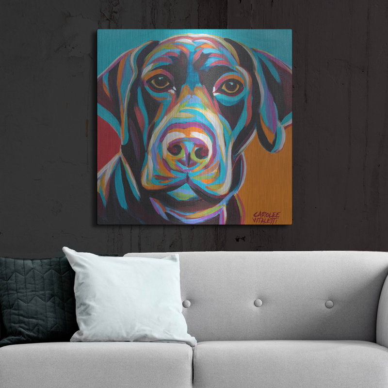 «Dog Friend II» par Carolee Vitaletti, H 36 po x l 36 po