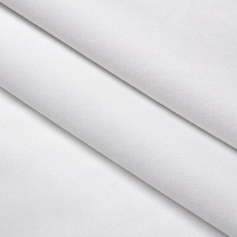 Blackout Velvet Thermal Rod Pocket/Back Tab Single Curtain Panel, 52" W x 63" L, Snow White