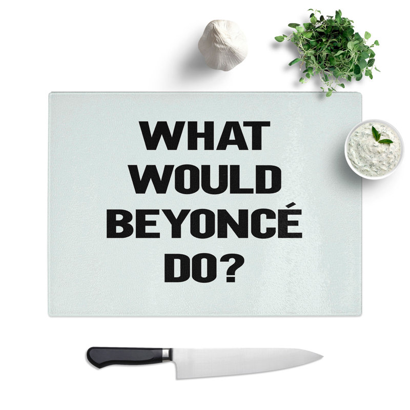 Beyonce Typography Chopping Board, 0.4cm H x 20cm W x 28.5cm L
