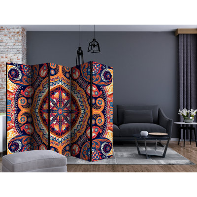 89'' W x 68'' H 5 - Panel Solid Wood Folding Room Divider