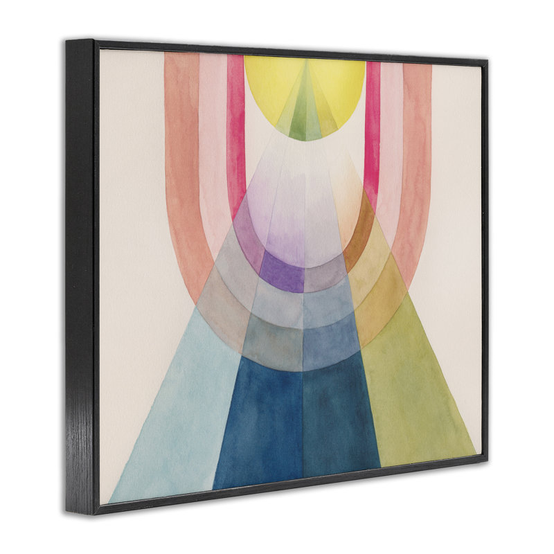 Abstrait, arches et rayons abstraits, estampe numérique par Grace Popp, Giclée encadrée noir minuit, H 16 po x l 20 po