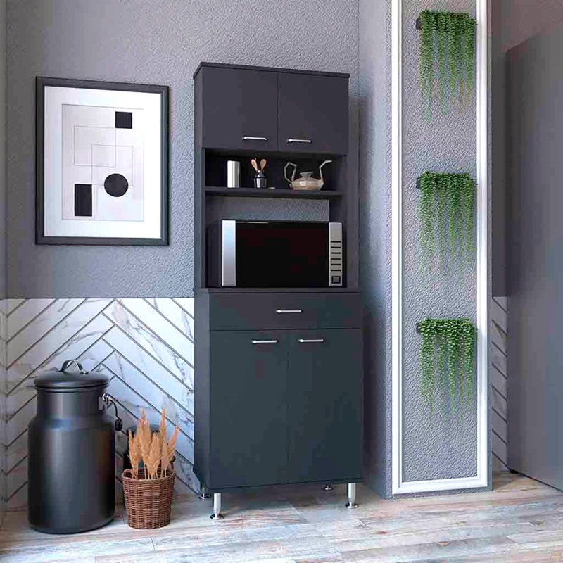 Armoire garde-manger à deux portes Pantac, Noir