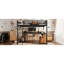 Lit mezzanine double compact avec bureau et rangement en métal, conception moderne pour la maison