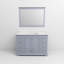 Meuble-lavabo simple gris foncé 48 po X P 22 po D, plateau en marbre de Carrare et Miroir-117984845-117984846