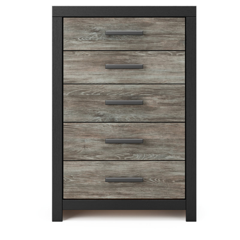 Commode Ryderton, Noir/gris