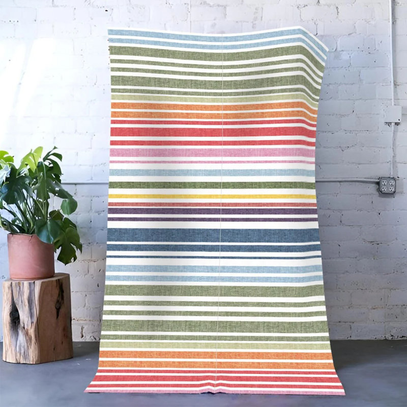 Tapis en polypropylène à rayures Neculita, Tapis de couloir 4 pi x 9 pi 11 po