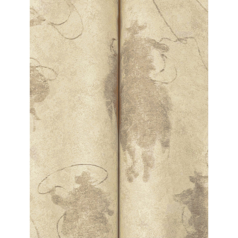 Stockman Silhouette Wallpaper, Brown