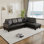 Sidra 2-Piece L Shaped Sectional Sofa & Chaise - Taupe/ Dark Brown - 2 Tone