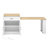 82.7 Inch Kitchen Island With Extendable Dining Table For 4-6 Person,Two-Tone Kitchen Table With Double-Sized Storage, Power Outlet, Kitchen Island With Storage 2 Drawers 2 Side Open Shelves,White-562950581