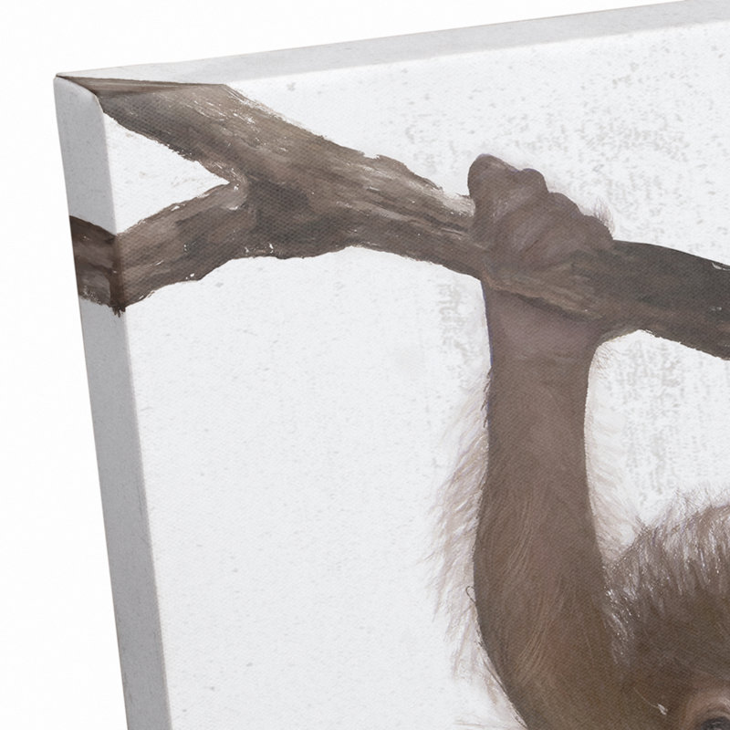 Reproduction de singe suspendu sur toile, H 18 po x l 12 po x P 1,25 po