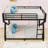 Metal Bunk Bed with Reinforced Slats, Guardrails and Built-In Ladder-478157311