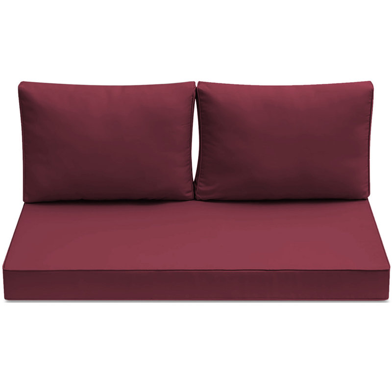 3-piece Outdoor Loveseat Cushion Set - 48x24 In,thick, Waterproof Patio Deep Seat Chair Cushions For 2-person Wicker Rocker,bench -all-weather For Porch, Garden