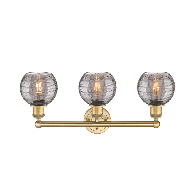 Cambria 3 - Light Dimmable Vanity Light, Brushed Brass, Clear