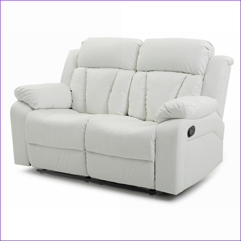 Causeuse inclinable, Glory Furniture Daria G682-RL Classic, blanc neige | Canal capitonné | Poignée de déverrouillage | Polyuréthane