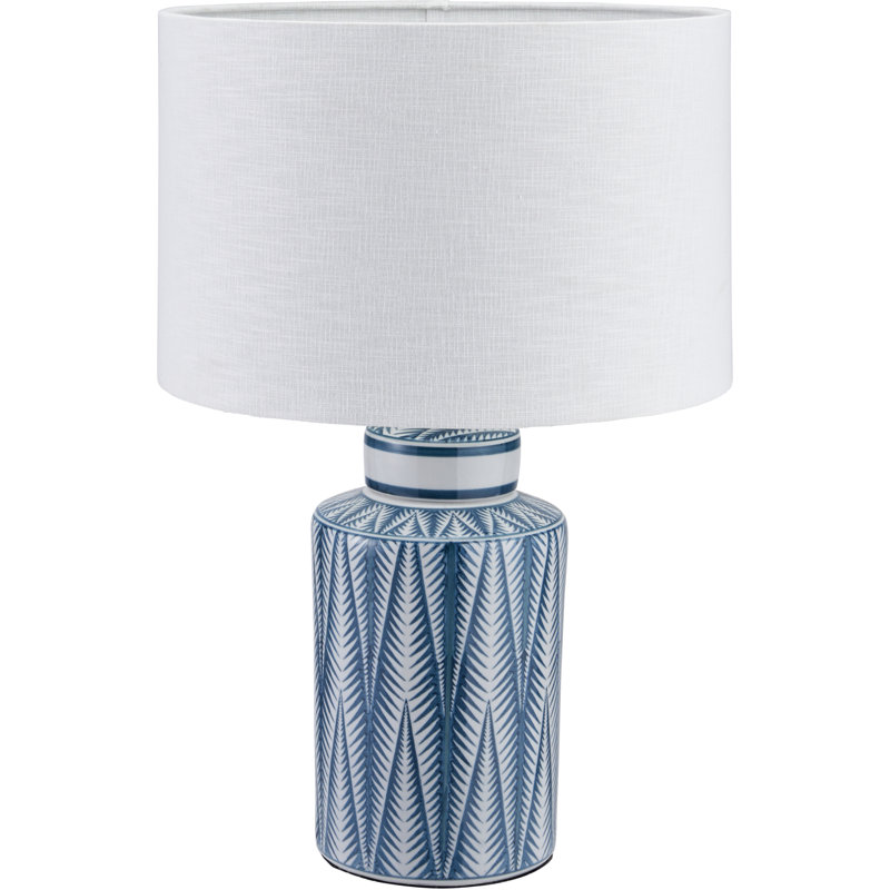 Ceramic Table Lamp, 22.05" H x 13.78" W x 13.78" D, Linen