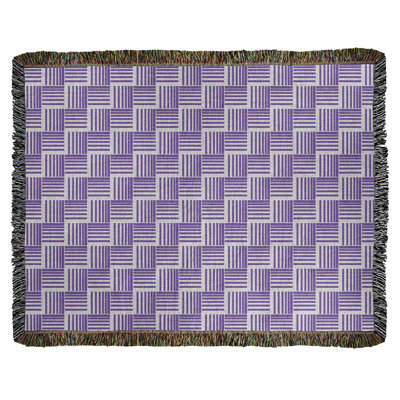 Couverture en coton tissé à rayures classique Basketwoven