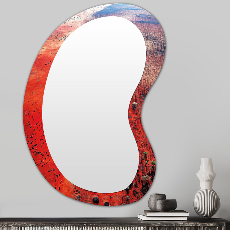 Grand miroir mural asymétrique traditionnel, 31 po x 22 po