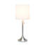 Lampe de table moderne conique Schnitzer, nickel brossé, abat-jour blanc, 54 cm (21,25 po) de hauteur-1519474088