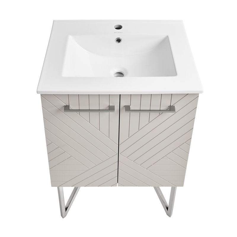 Meuble-lavabo de 24 po Annécy, Grège